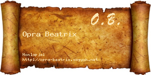Opra Beatrix névjegykártya
